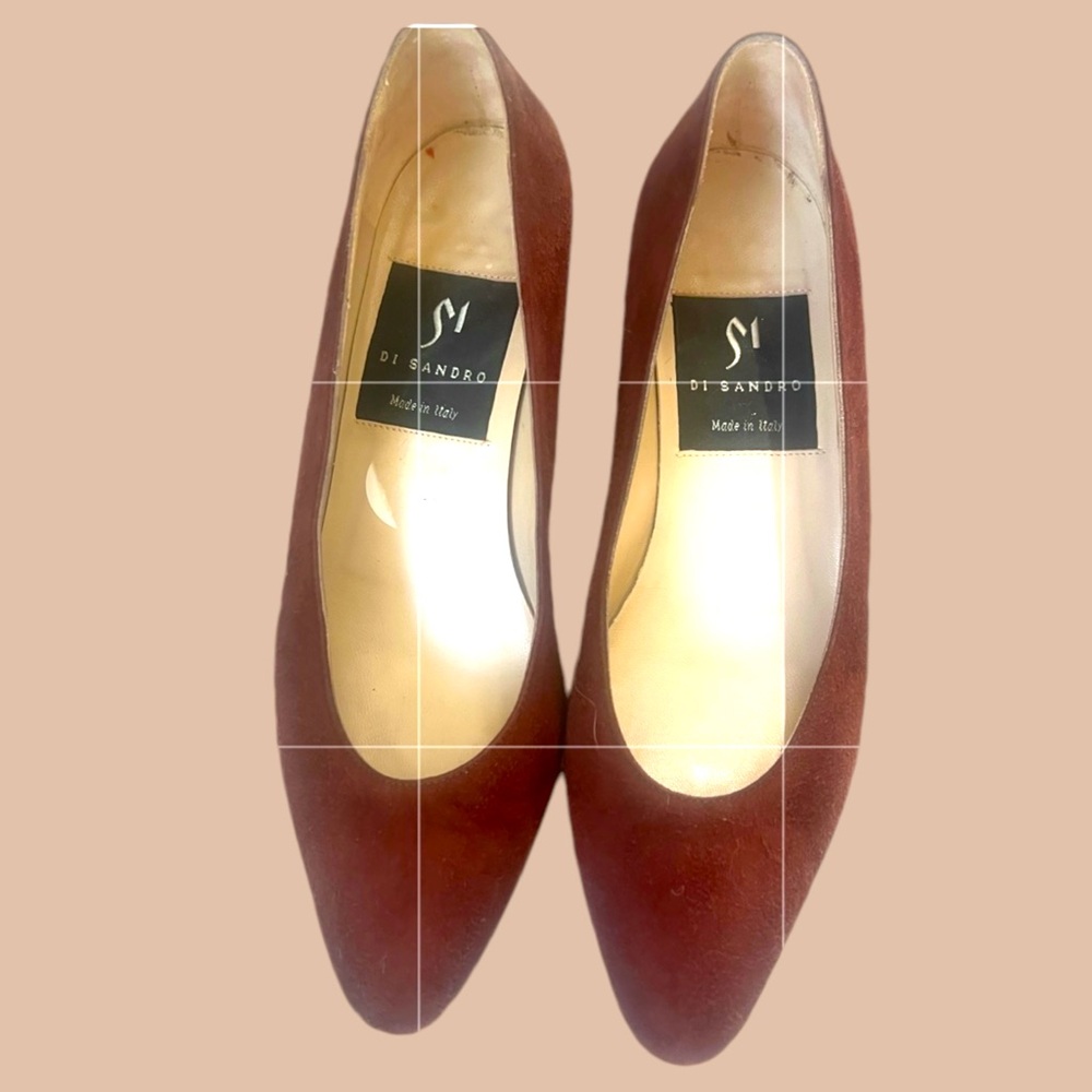 Di Sandro made it Italy size 6B vintage cranberry leather gold tiger‎ pump heels